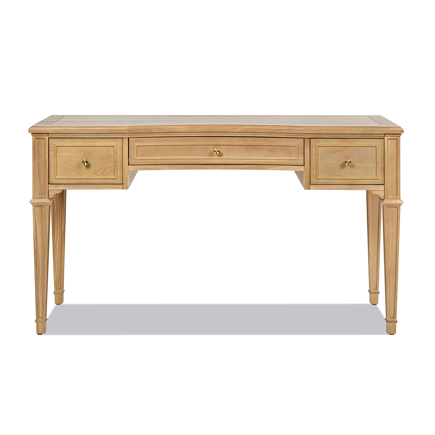 Dauphin 55' 3-Drawer Wood Executive Desk, Natural Brown Wood