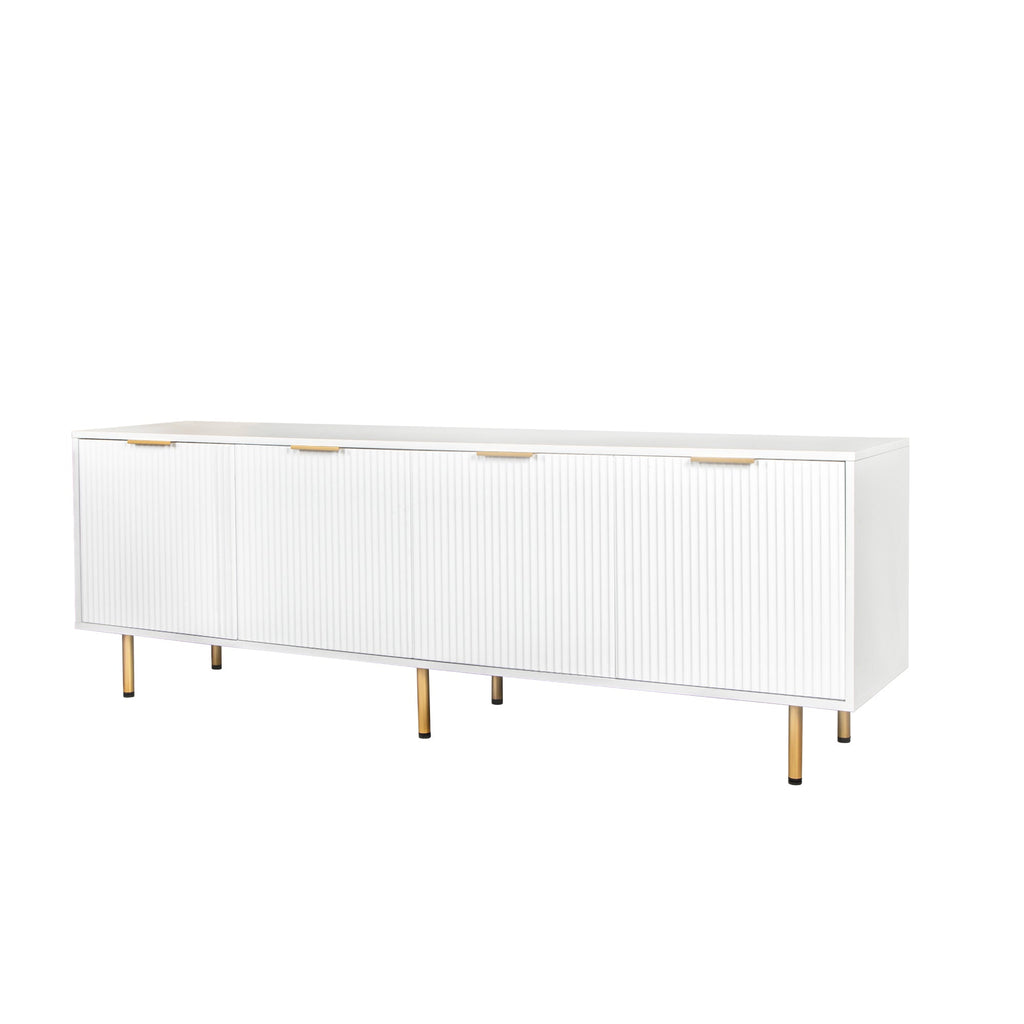 Modern warm white TV cabinet for 80 inch TV Stands, for Living Room Bedroom