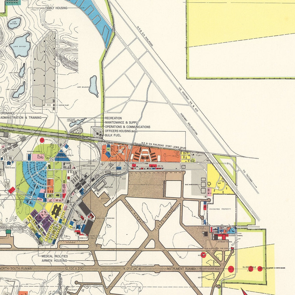 Vintage Map of McChord Air Force Base, 1951