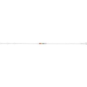 Sterling Silver Natural Multi-Gemstone Bar 6 1/2-7 1/2" Bracelet – image 2