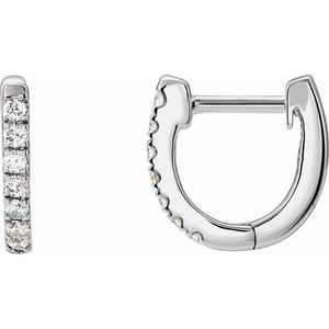 Sterling Silver 1/6 CTW Natural Diamond Hoop Earrings