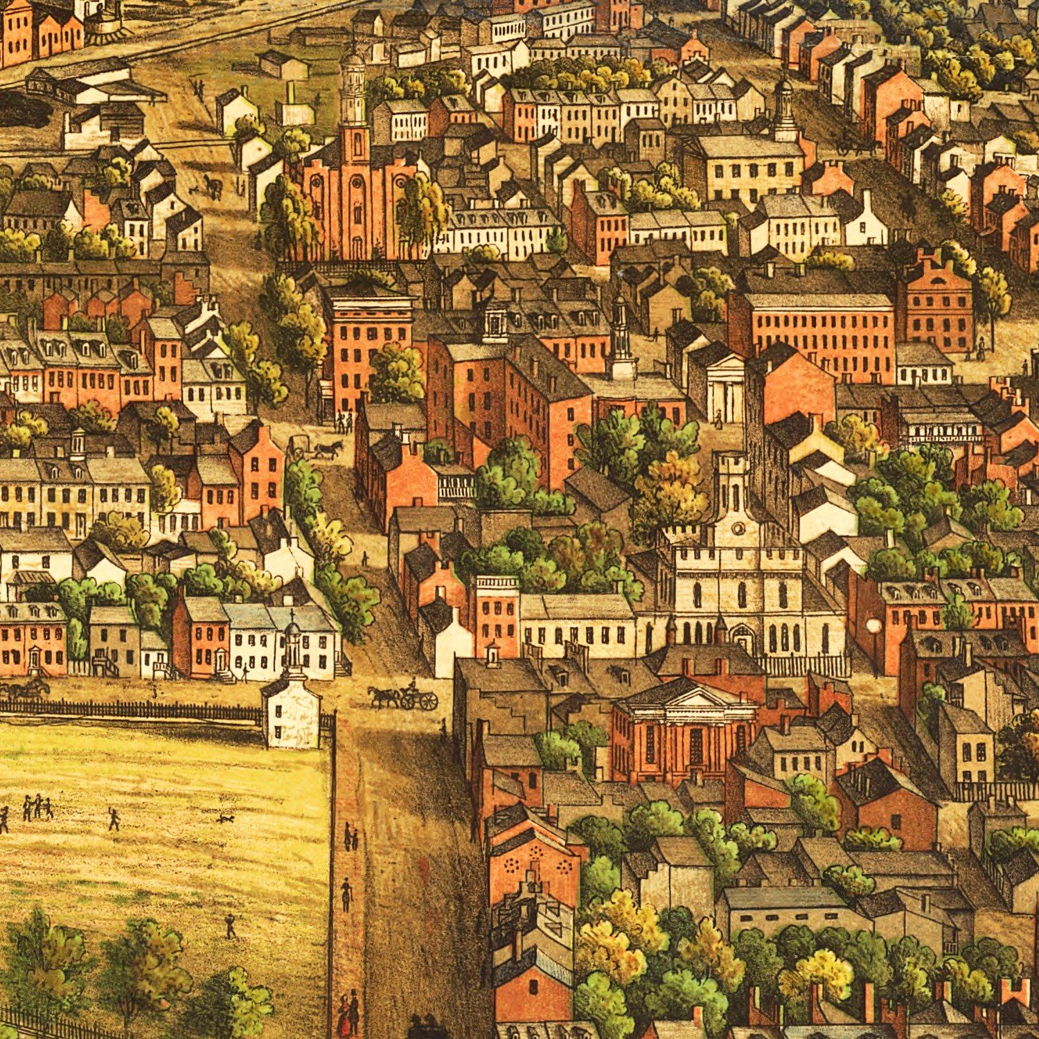Vintage Map of Harrisburg, Pennsylvania 1855