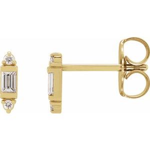 14K Yellow Gold 1/10 CTW Natural Diamond Earrings