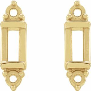 14K Yellow Gold 2.5x1.5 mm Straight Baguette Accented Earring – image 2