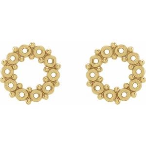 14K Yellow Gold 2 mm Round Cabochon Earring Mounting – image 2