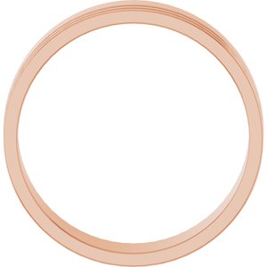 14K Rose 6 mm Grooved Flat Band Size 13