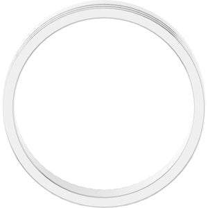 14K White 6 mm Grooved Flat Band Size 17