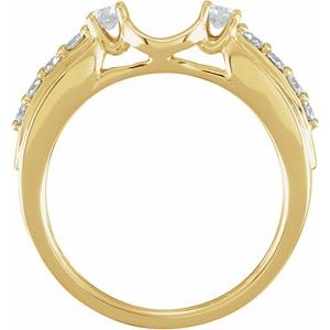 14K Yellow 1/2 CTW Natural Diamond Wrap-Style Enhancer Ring