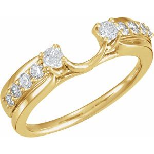 14K Yellow 1/2 CTW Natural Diamond Wrap-Style Enhancer Ring