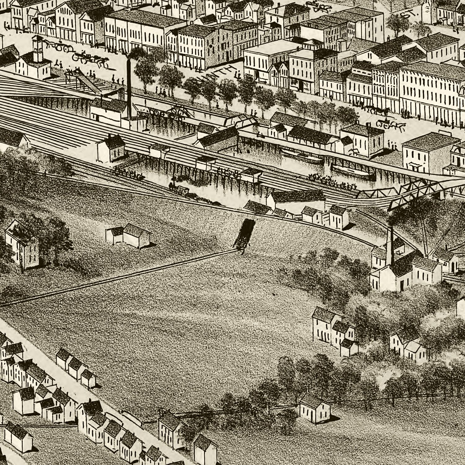 Vintage Map of Honesdale, Pennsylvania 1890