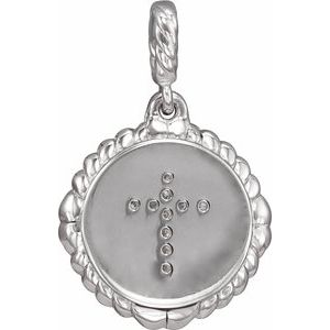 Platinum .04 CTW Natural Diamond Cross Rope Pendant