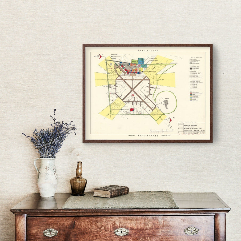 Vintage Map of Suffolk County Air Force Base, 1951