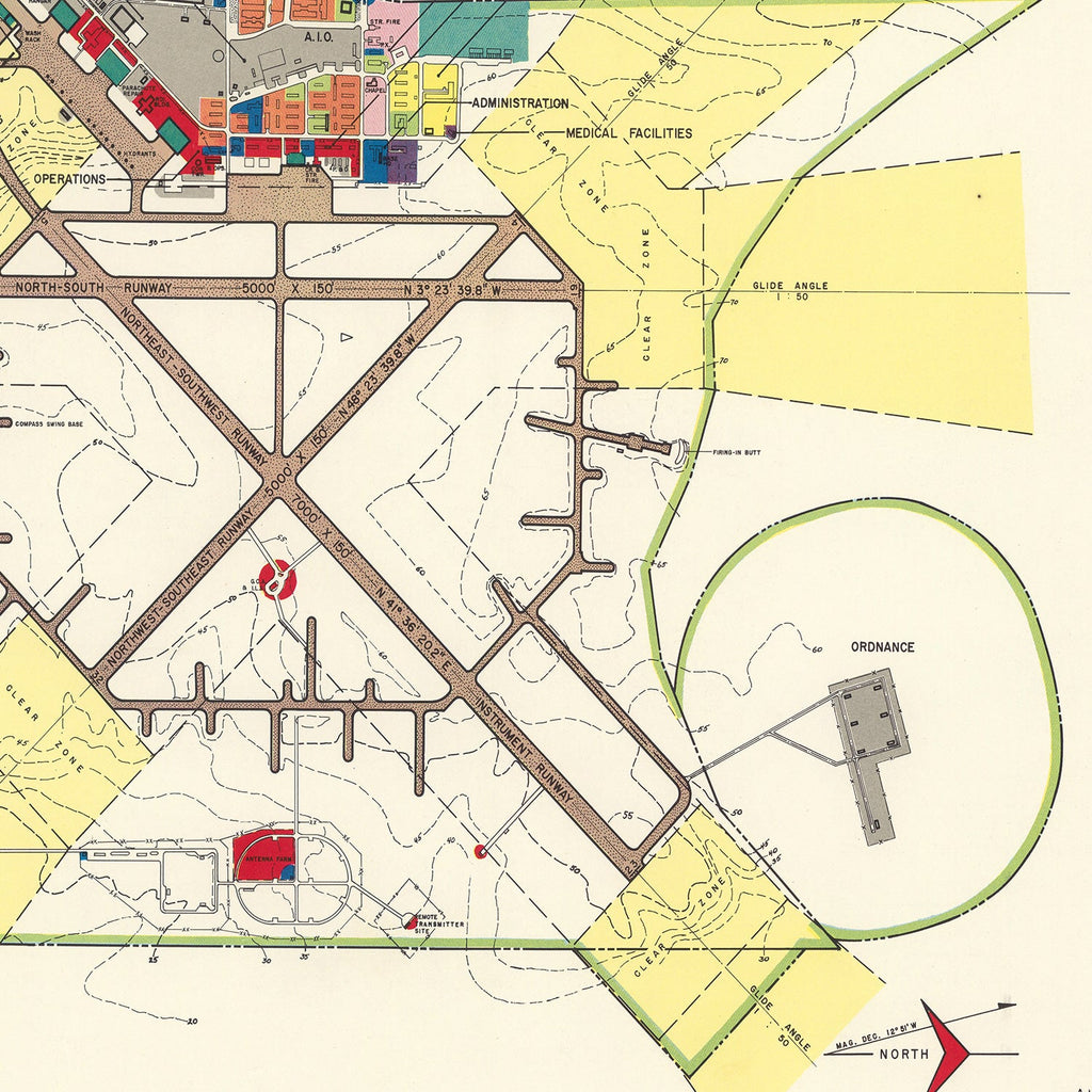 Vintage Map of Suffolk County Air Force Base, 1951