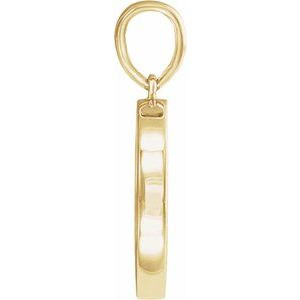 14K Yellow Gold Natural Multi-Gemstone Petite Moon & Star Pendant