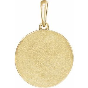 14K Yellow Gold Natural Multi-Gemstone Petite Moon & Star Pendant