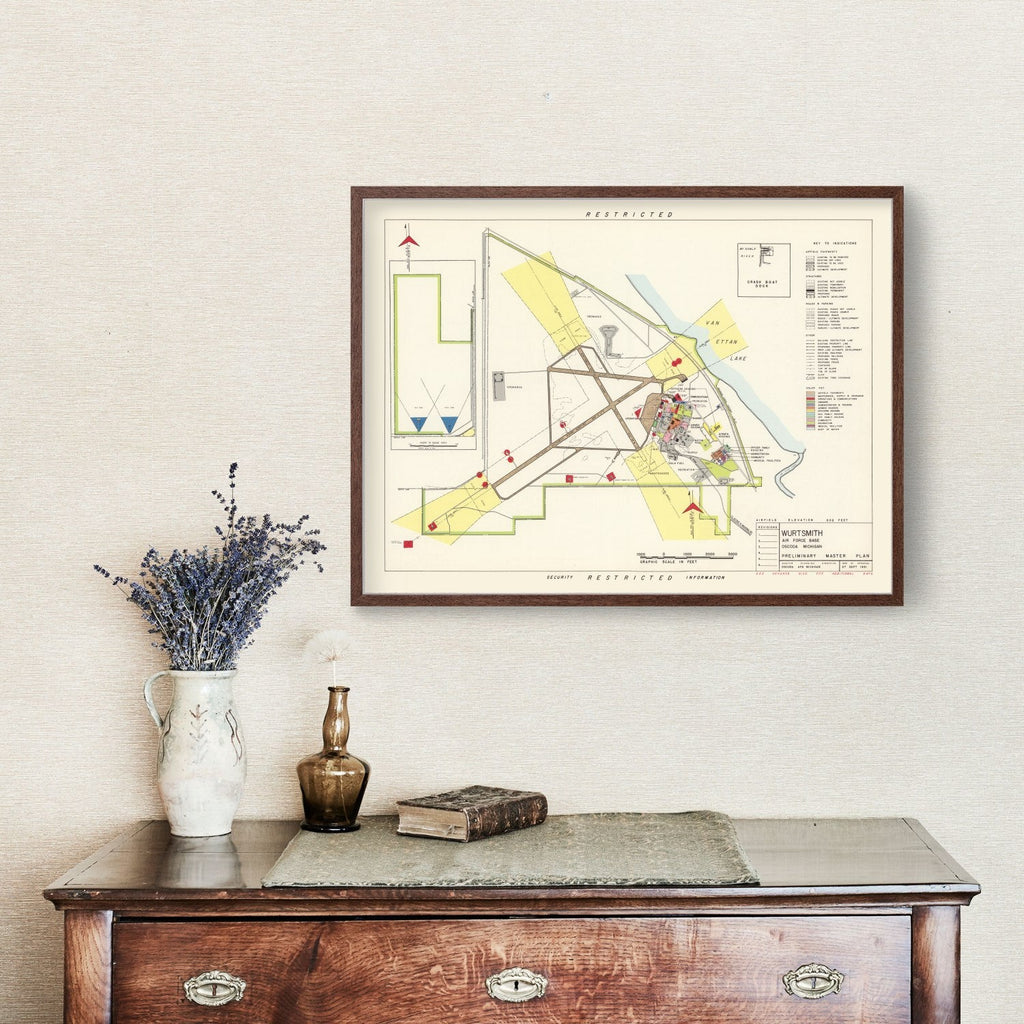 Vintage Map of Wurtsmith Air Force Base, 1952