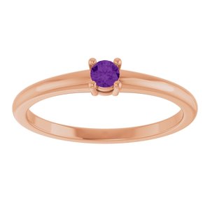 14K Rose Gold Natural Natural Amethyst Ring