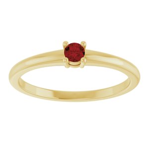 14K Yellow Gold Natural Garnet Mozambique Ring