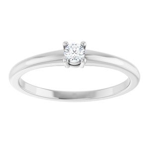 14K White Gold 1/10 CTW Natural Diamond Ring