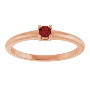 14K Rose Gold Natural Garnet Mozambique Ring