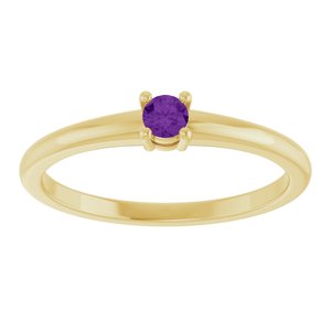 14K Yellow Gold Natural Natural Amethyst Ring
