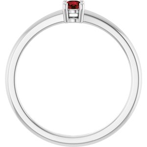 Platinum Natural Garnet Mozambique Ring