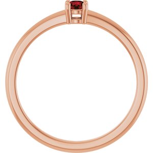 14K Rose Gold Natural Garnet Mozambique Ring
