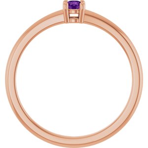 14K Rose Gold Natural Natural Amethyst Ring