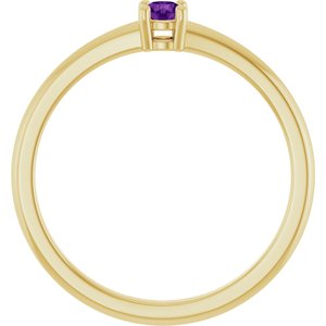 14K Yellow Gold Natural Natural Amethyst Ring
