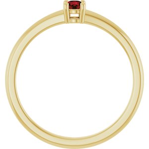 14K Yellow Gold Natural Garnet Mozambique Ring