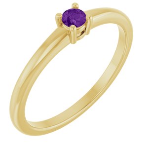 14K Yellow Gold Natural Natural Amethyst Ring