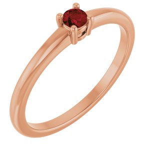 14K Rose Gold Natural Garnet Mozambique Ring