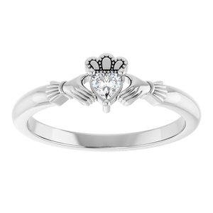 Platinum Stuller Lab-Grown Moissanite���  Claddagh Ring