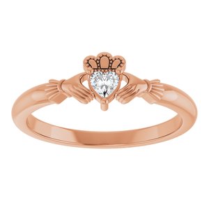 14K Rose Gold Stuller Lab-Grown Moissanite���  Claddagh Ring