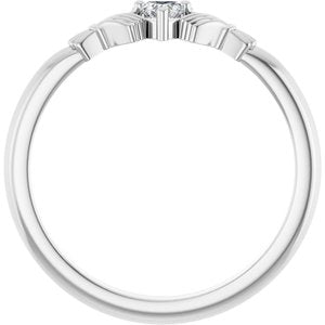 Platinum Stuller Lab-Grown Moissanite���  Claddagh Ring