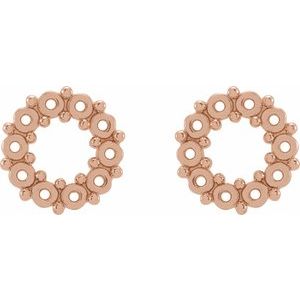 14K Rose Gold 2 mm Round Cabochon Earring Mounting – image 2