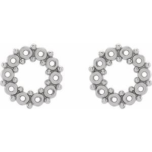 Platinum 2 mm Round Cabochon Earring Mounting – image 2