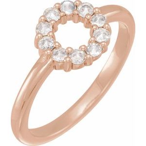 14K Rose Gold 1/5 CTW Natural Diamond Rose-Cut Halo-Style Ring
