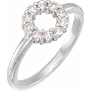 Platinum 1/5 CTW Natural Diamond Rose-Cut Halo-Style Ring