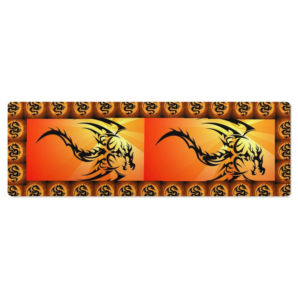 Orange Fire Dragon Custom Gaming Mousepad with Rounded Corners - 47.2" x 17.7"