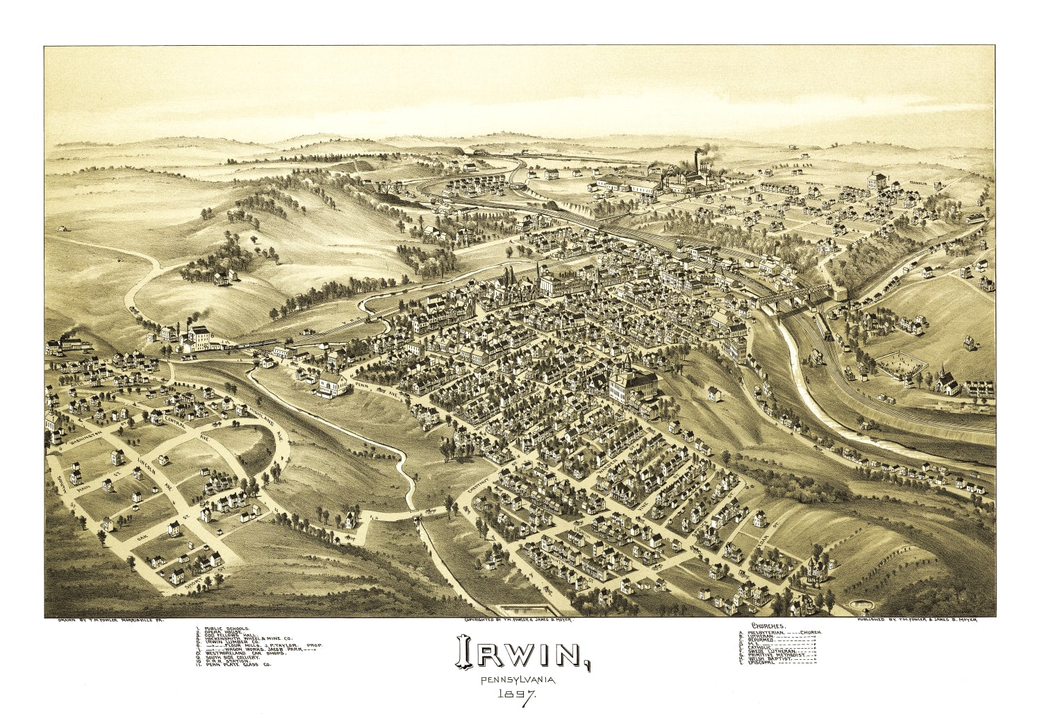 Vintage Map of Irwin, Pennsylvania 1897