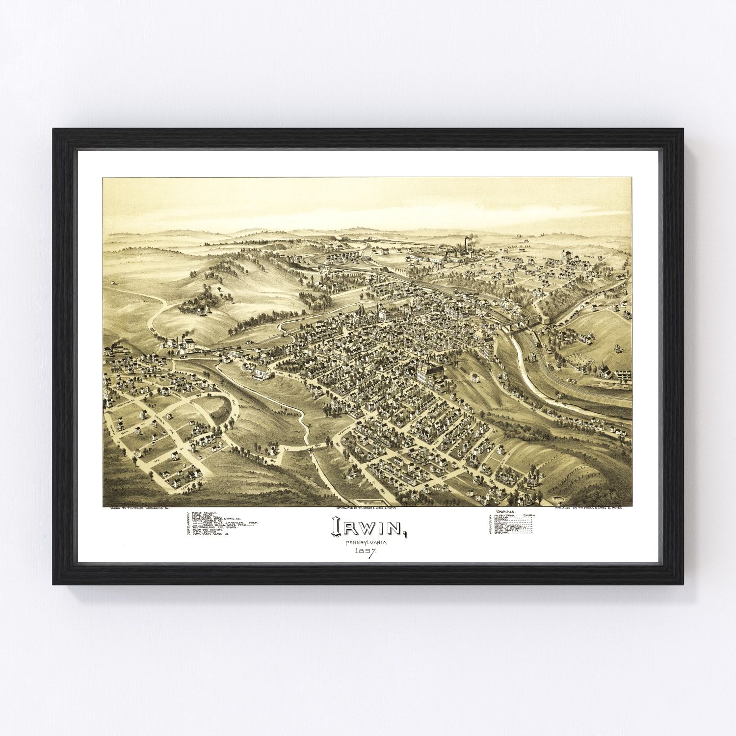 Vintage Map of Irwin, Pennsylvania 1897