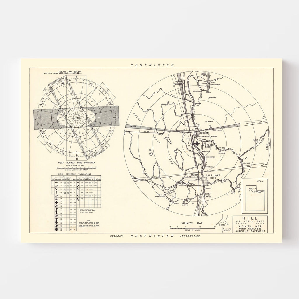 Vintage Map of the Hill Air Force Base Vicinity, 1952