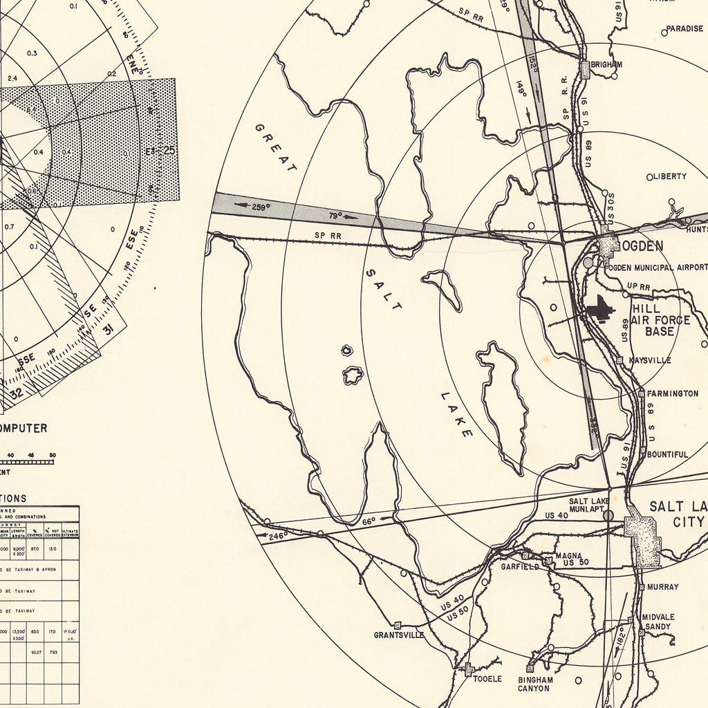 Vintage Map of the Hill Air Force Base Vicinity, 1952