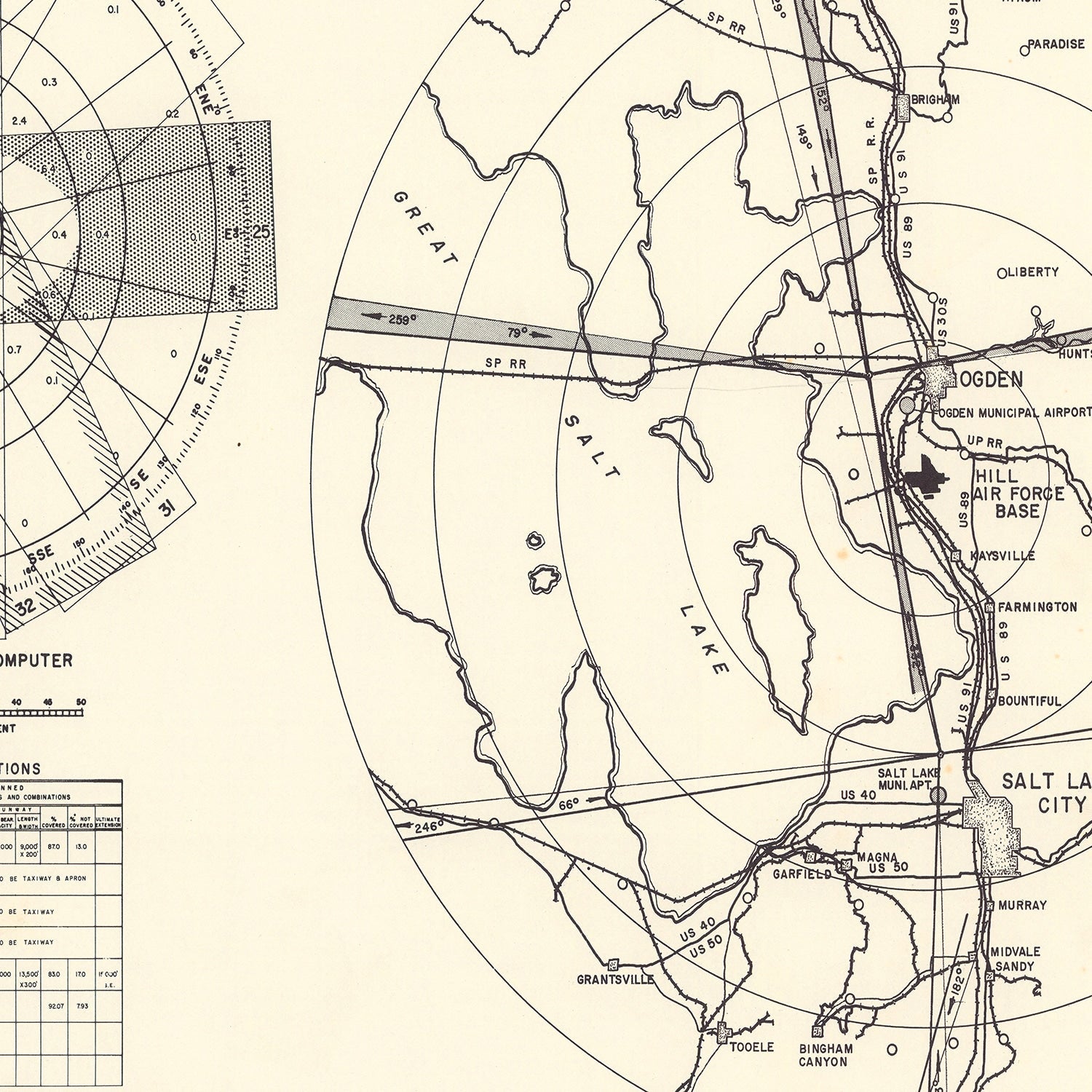 Vintage Map of the Hill Air Force Base Vicinity, 1952