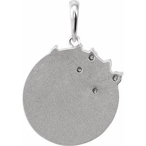 Platinum 1/8 CTW Natural Diamond Engravable Family Tree Pendant