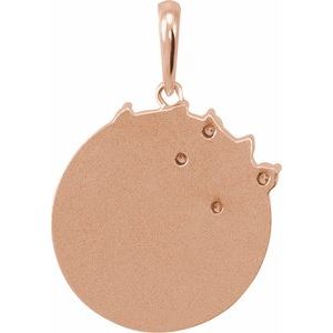 14K Rose Gold 1/8 CTW Natural Diamond Engravable Family Tree Pendant