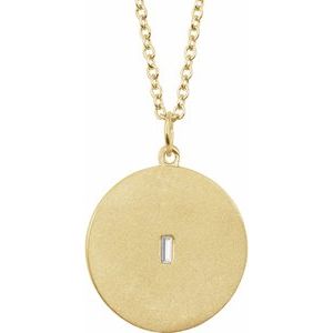 14K Yellow Gold .08 CT Natural Diamond Disc 16-18" Necklace