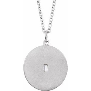 Platinum .08 CT Natural Diamond Disc 16-18" Necklace