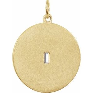14K Yellow Gold .05 CT Diamond Disc Pendant